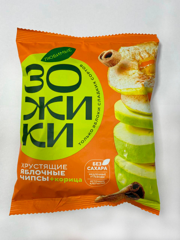 №1 Зожики Яблочные+корица чипсы, 25г  в Великих Луках