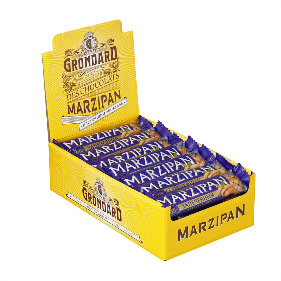  TM Grondard   (11161) Батончики НЕглазированные Марципановые Запечённые, (28шт по 40г)    в Великих Луках
