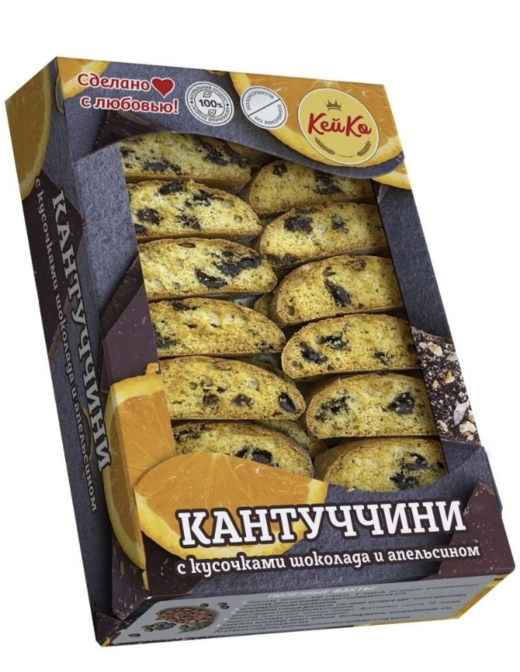  Кей Ко Кантуччини с кусочками шоколада и апельсином, 200г   в Великих Луках
