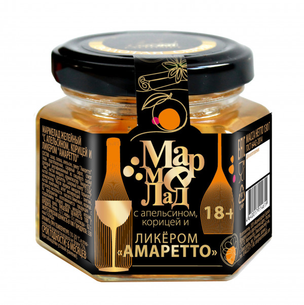 №2 Мармелад в банке "С апельсином, корицей и ликером "Амаретто" 130г (18+) в Великих Луках